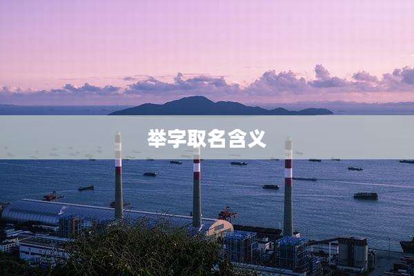 举字取名含义