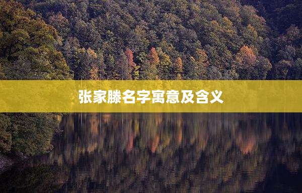 张家滕名字寓意及含义