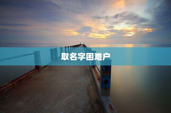 取名字困难户