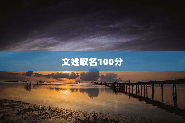 文姓取名100分