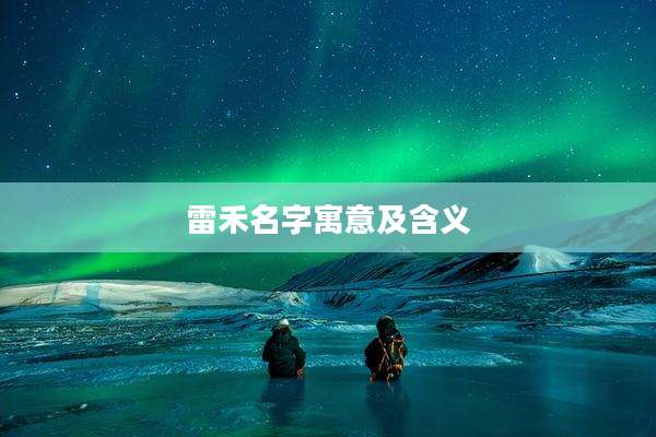 雷禾名字寓意及含义