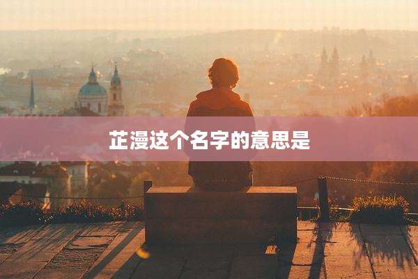 芷漫这个名字的意思是