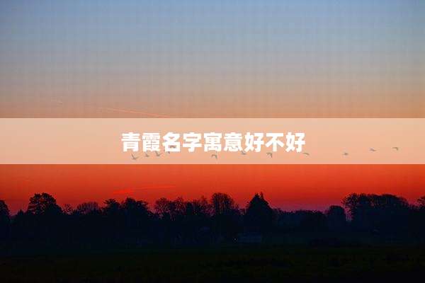 青霞名字寓意好不好