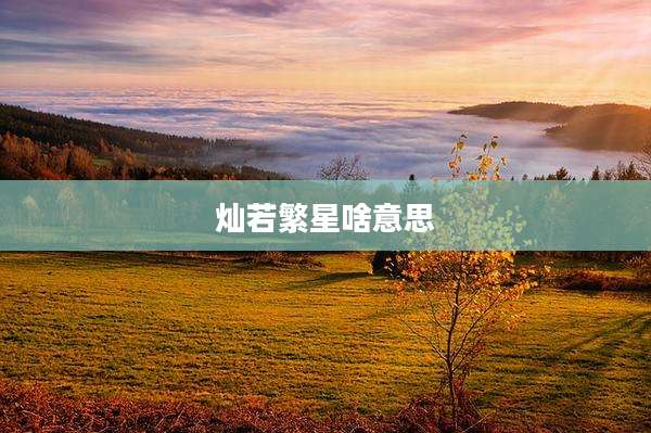 灿若繁星啥意思