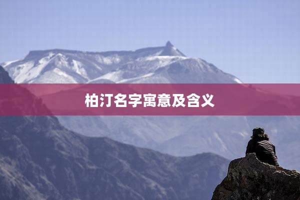 柏汀名字寓意及含义
