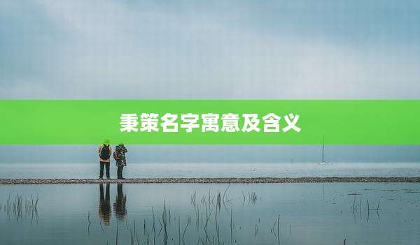 秉策名字寓意及含义