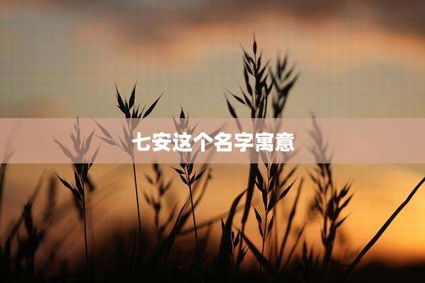 七安这个名字寓意
