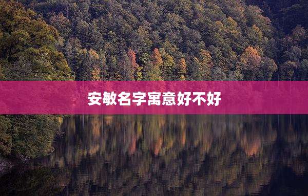 安敏名字寓意好不好