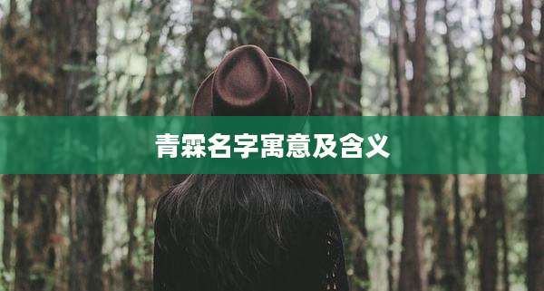 青霖名字寓意及含义