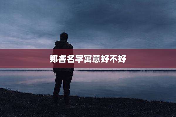 郑睿名字寓意好不好