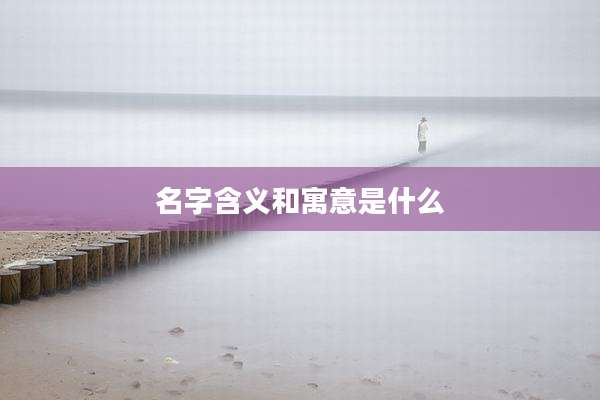 名字含义和寓意是什么