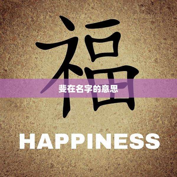 斐在名字的意思