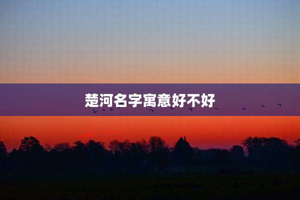 楚河名字寓意好不好