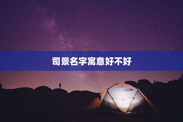 司景名字寓意好不好