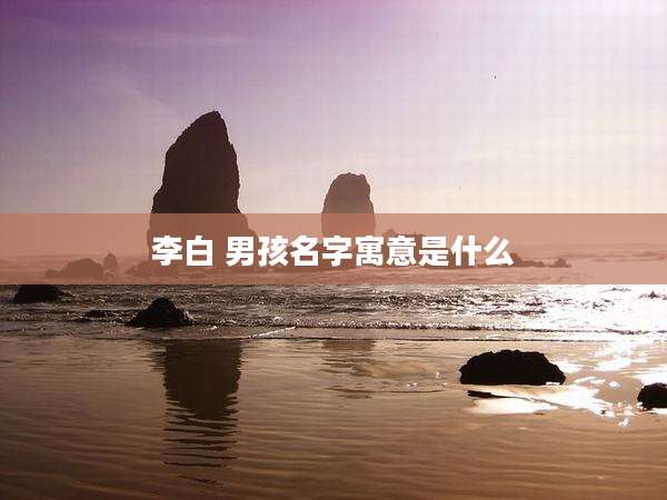 李白 男孩名字寓意是什么