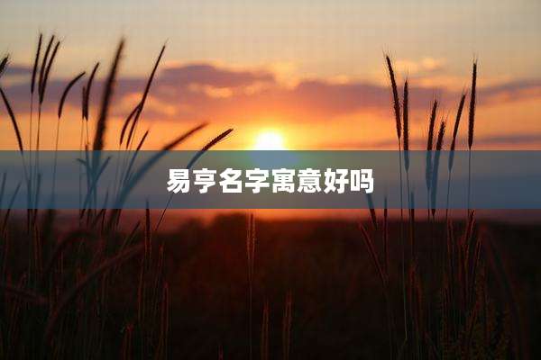 易亨名字寓意好吗