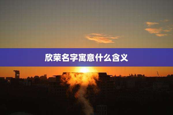 欣荣名字寓意什么含义