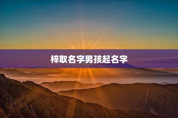 梓取名字男孩起名字