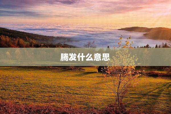 腾发什么意思