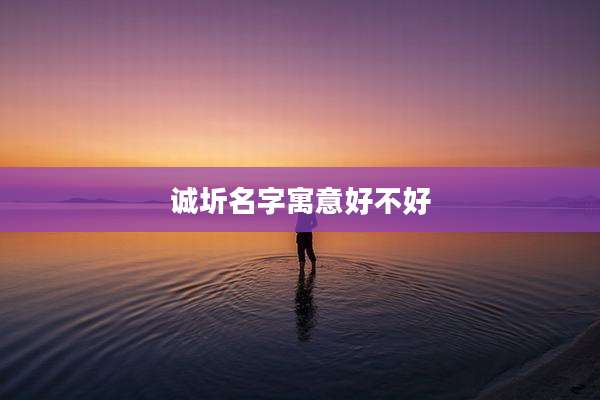 诚圻名字寓意好不好