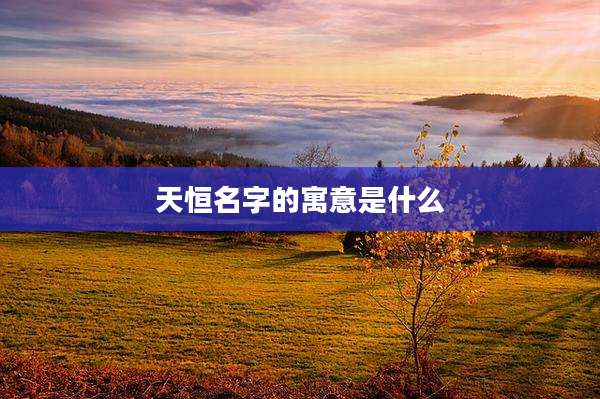天恒名字的寓意是什么