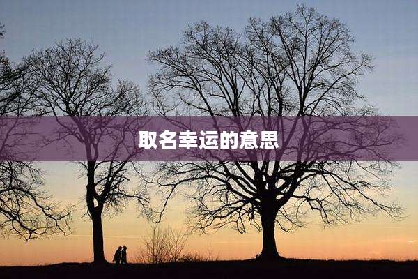 取名幸运的意思