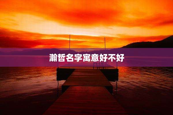 瀚哲名字寓意好不好