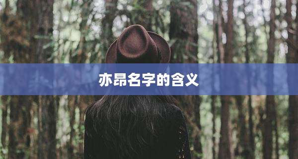 亦昂名字的含义