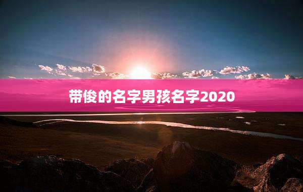 带俊的名字男孩名字2020