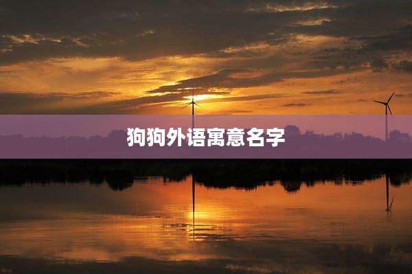 狗狗外语寓意名字