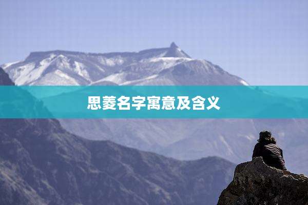 思菱名字寓意及含义