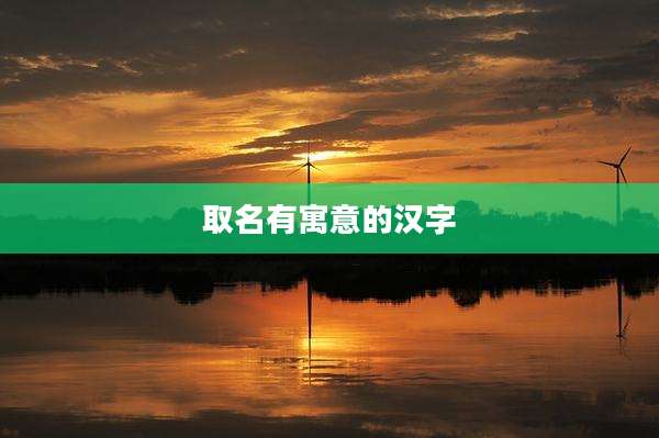 取名有寓意的汉字