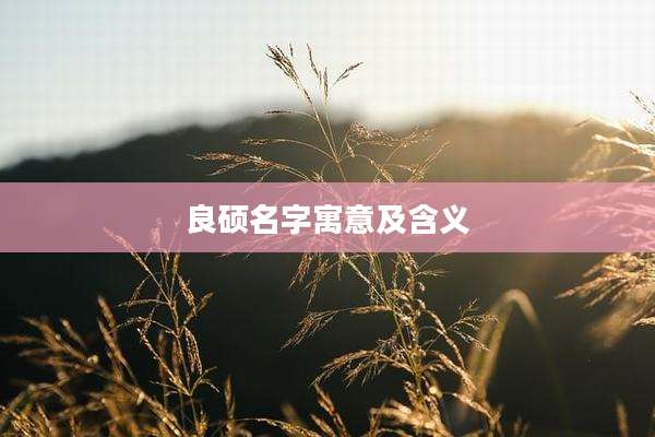 良硕名字寓意及含义