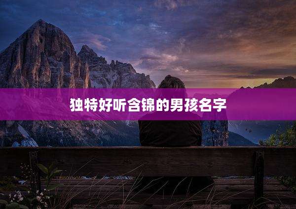 独特好听含锦的男孩名字