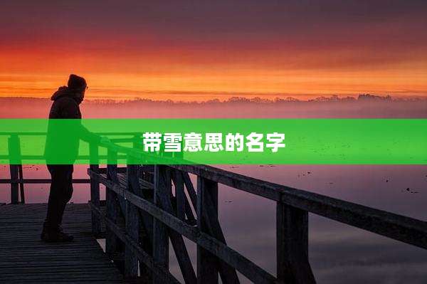 带雪意思的名字