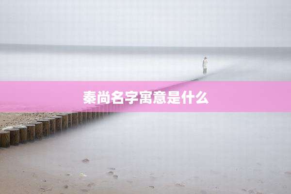 秦尚名字寓意是什么