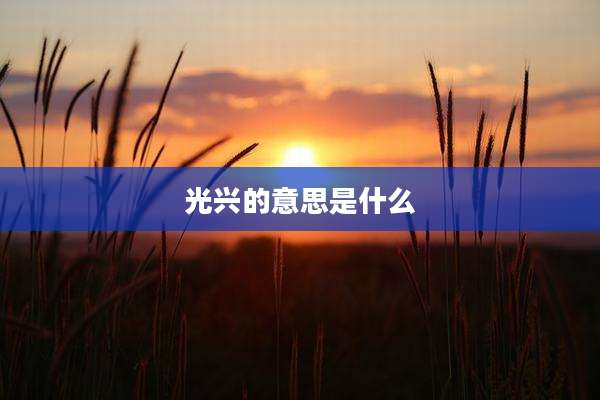 光兴的意思是什么