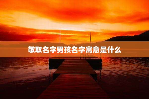 敬取名字男孩名字寓意是什么