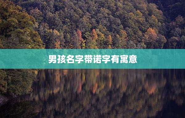 男孩名字带诺字有寓意