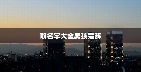 取名字大全男孩楚辞