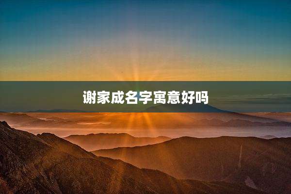 谢家成名字寓意好吗