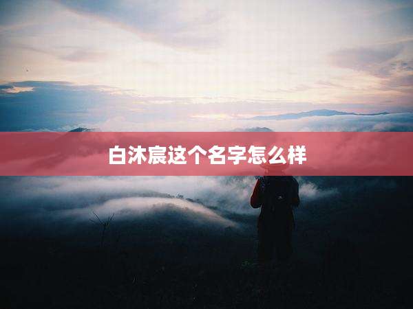 白沐宸这个名字怎么样