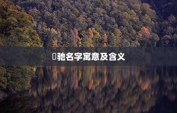 璟驰名字寓意及含义