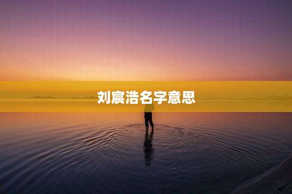 刘宸浩名字意思