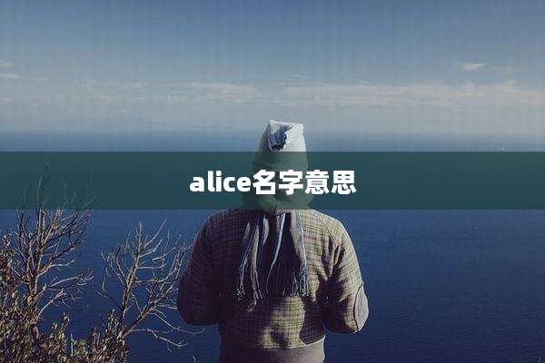 alice名字意思