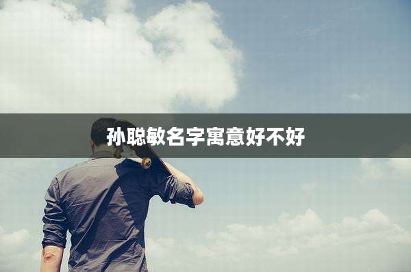 孙聪敏名字寓意好不好