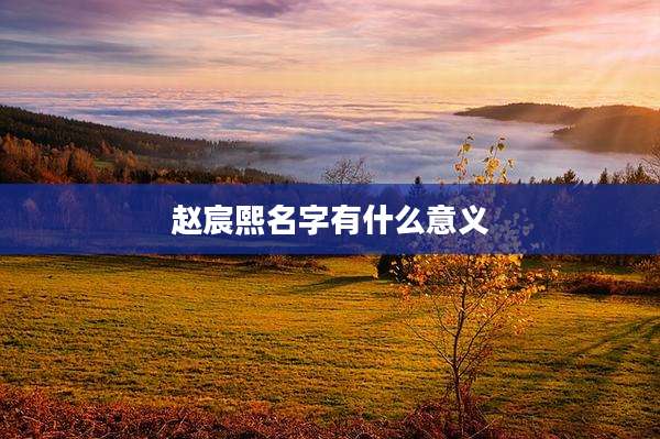 赵宸熙名字有什么意义