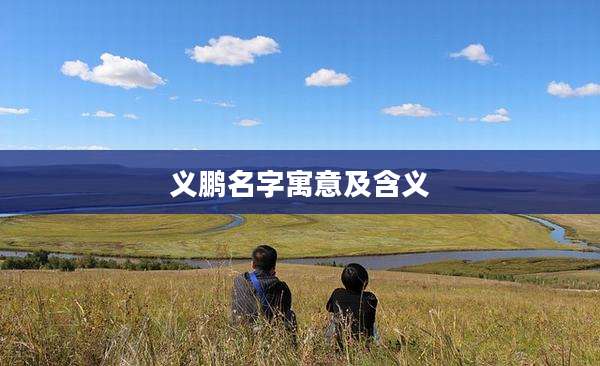义鹏名字寓意及含义