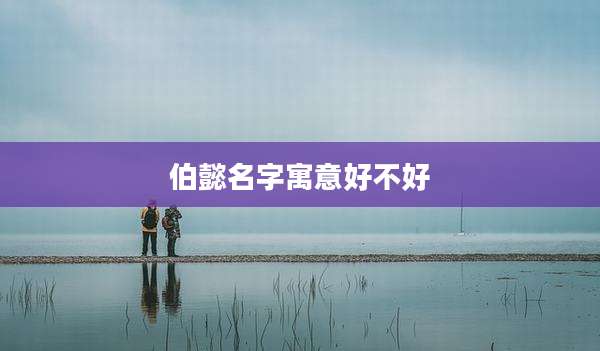 伯懿名字寓意好不好