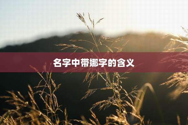 名字中带娜字的含义